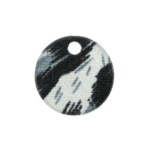 15mm Plexiglas sequin leopard pattern - Black - Blue - Grey x1