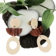 19mm Plexiglas sequin wooden pattern - Brown x1