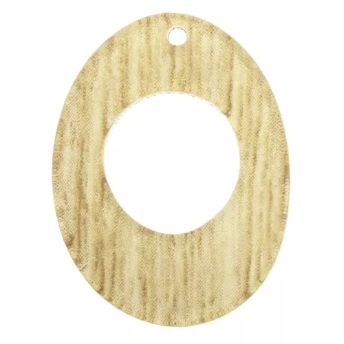 25x19mm Plexiglas Oval pendant wooden pattern - Beige x1