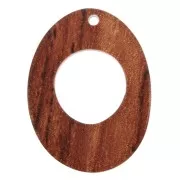 25x19mm Plexiglas Oval pendant wooden pattern - Brown x1