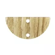23x11mm Plexiglas 2-hole Half moon spacer wooden pattern - Beige x1