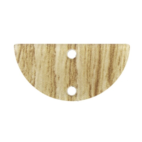 23x11mm Plexiglas 2-hole Half moon spacer wooden pattern - Beige x1