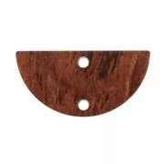 23x11mm Plexiglas 2-hole Half moon spacer wooden pattern - Brown x1