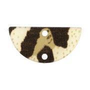 23x11mm Plexiglas 2-hole Half moon spacer leopard pattern - Brown - Beige x1
