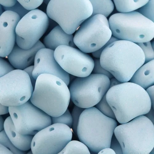 7.5x7.5mm Czech Glass beads Ginko Duo 2 holes - Bondeli Matt Blue Raspberry x10g