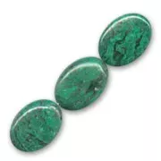 Beads Chrysocolla flat olive-shaped bead 18x13mm x4