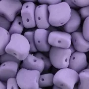 7.5x7.5mm Czech Glass beads Ginko Duo 2 holes - Bondeli Matt Purple x10g