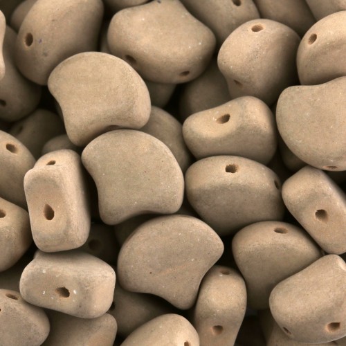 7.5x7.5mm Czech Glass beads Ginko Duo 2 holes - Bondeli Matt Cappuccino x10g