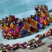 7.5x7.5mm Czech Glass beads Ginko Duo 2 holes - Bondeli Matt Cappuccino x10g