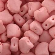 7.5x7.5mm Czech Glass beads Ginko Duo 2 holes - Bondeli Matt Coral x10g|raw }}