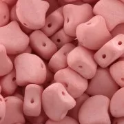 7.5x7.5mm Czech Glass beads Ginko Duo 2 holes - Bondeli Matt Coral x10g