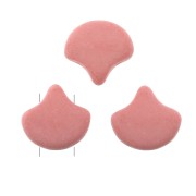 7.5x7.5mm Czech Glass beads Ginko Duo 2 holes - Bondeli Matt Coral x10g