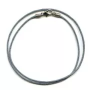 Cotton waxed Choker 1,5mm grey