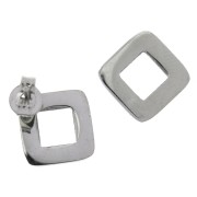 12.5mm Stainless steel Rhombus earstuds x2|raw }}