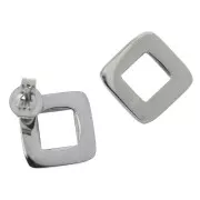 12.5mm Stainless steel Rhombus earstuds x2