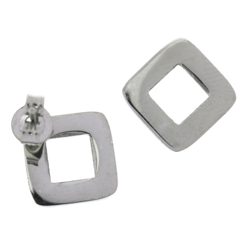 12.5mm Stainless steel Rhombus earstuds x2