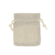 70x85mm Imitation linen cotton gift pouch for jewels - Beige x1|raw }}