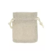 70x85mm Imitation linen cotton gift pouch for jewels - Beige x1