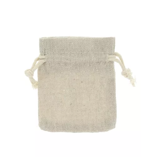 70x85mm Imitation linen cotton gift pouch for jewels - Beige x1