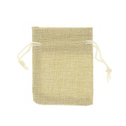 70x85mm Synthetic imitation burlap pouch for jewels - Beige x1