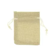 70x85mm Synthetic imitation burlap pouch for jewels - Beige x1