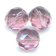 Fire Polished faceted round beads 8mm Light Amethyst  x20
