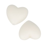19x20mm Heart-shaped silicone beads for pacifier - White x2