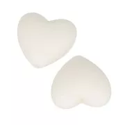 19x20mm Heart-shaped silicone beads for pacifier - White x2