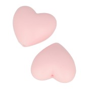 19x20mm Heart-shaped silicone beads for pacifier - Baby Pink x2
