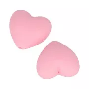 19x20mm Heart-shaped silicone beads for pacifier - Pink x2