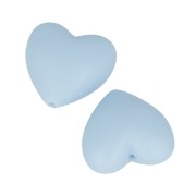 19x20mm Heart-shaped silicone beads for pacifier - Baby Blue x2