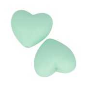 19x20mm Heart-shaped silicone beads for pacifier - Mint x2|raw }}