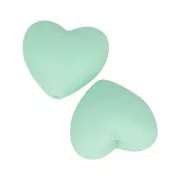 19x20mm Heart-shaped silicone beads for pacifier - Mint x2