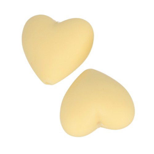 19x20mm Heart-shaped silicone beads for pacifier - Yellow x2