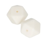 17mm Hexagonal-shaped silicone beads for pacifier - White x2