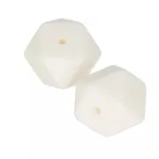 17mm Hexagonal-shaped silicone beads for pacifier - White x2
