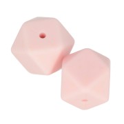 17mm Hexagonal-shaped silicone beads for pacifier - Baby Pink x2