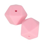 17mm Hexagonal-shaped silicone beads for pacifier - Pink x2|raw }}