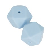 17mm Hexagonal-shaped silicone beads for pacifier - Baby Blue x2