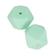 17mm Hexagonal-shaped silicone beads for pacifier - Mint x2