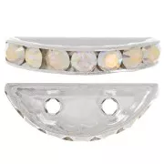 Half moon Rondelle 20x9mm Silver-colored Crystal AB x1