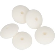12mm Saucer-shaped silicone beads for pacifier - White x5|raw }}
