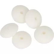 12mm Saucer-shaped silicone beads for pacifier - White x5