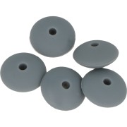 12mm Saucer-shaped silicone beads for pacifier - Dark Grey x5|raw }}
