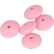 12mm Saucer-shaped silicone beads for pacifier - Pink x5|raw }}