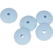 12mm Saucer-shaped silicone beads for pacifier - Baby Blue x5
