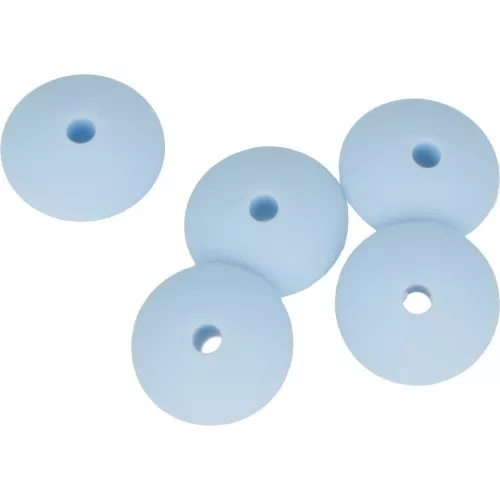 12mm Saucer-shaped silicone beads for pacifier - Baby Blue x5