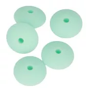 12mm Saucer-shaped silicone beads for pacifier - Mint x5