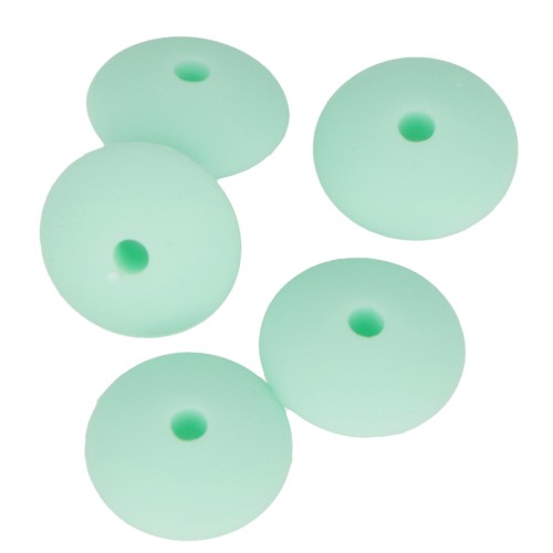 12mm Saucer-shaped silicone beads for pacifier - Mint x5
