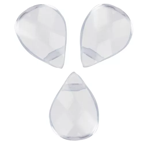 Beads en verre Flat briolettes 12x8.5mm x5